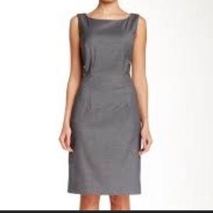 Hugo Boss Dinoma Wool Blend Boat Neck Dress Grey Silver